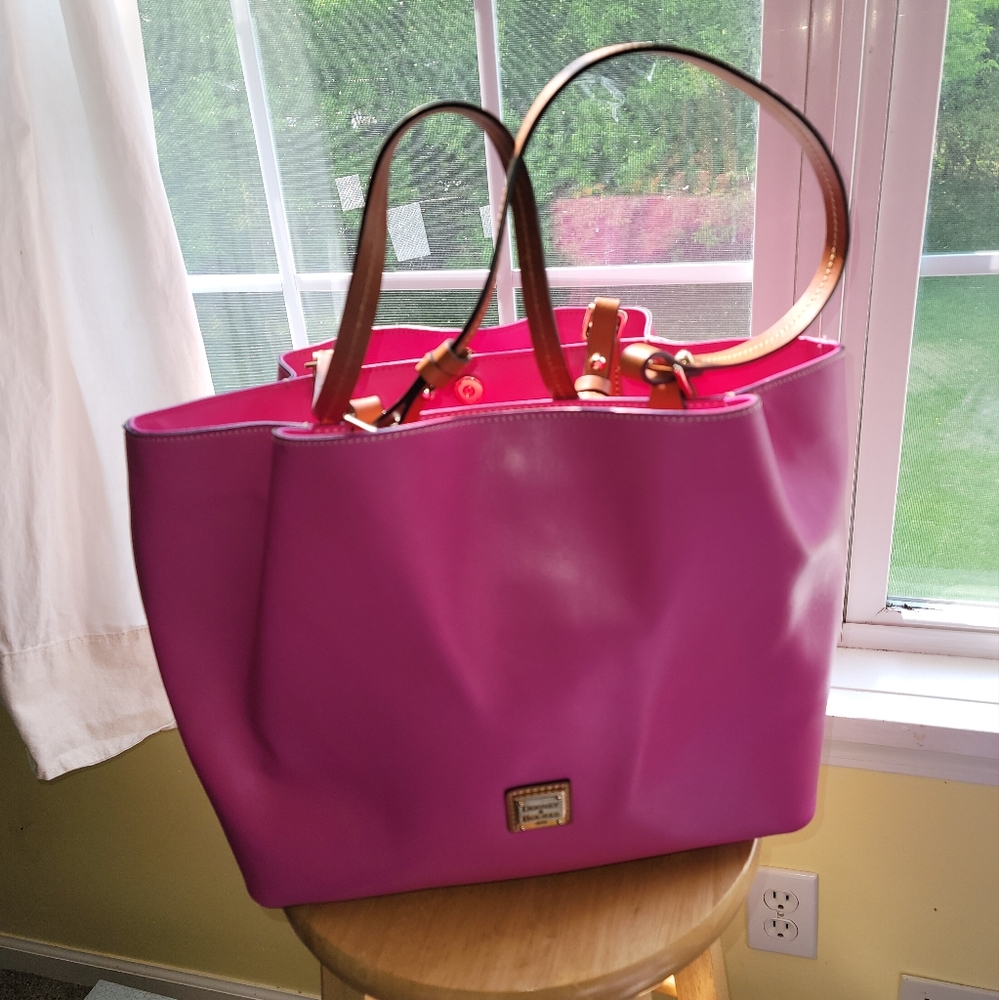 Dooney & Bourke Wexford Leather Tote Magenta Pink